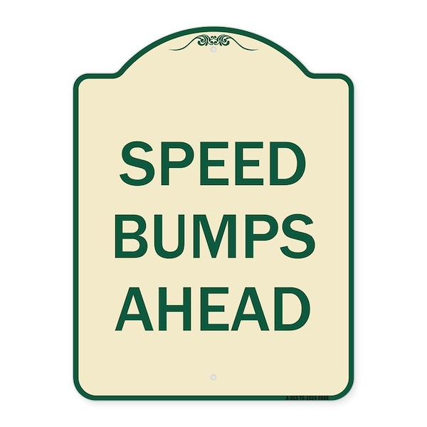 Signmission Designer Series-Speed Bumps Ahead, Tan & Green Heavy-Gauge Aluminum, 24" x 18", TG-1824-9888 A-DES-TG-1824-9888 - main